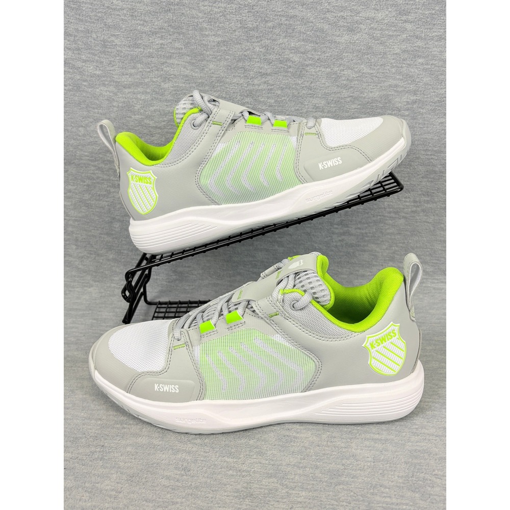 K-Swiss Ultrashot Team Tennis Sneakers Womens 10 M Grey White Lime Pickleball